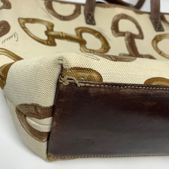 Authentic Gucci shoulder bag fabric leather mix - Picture 4 of 15